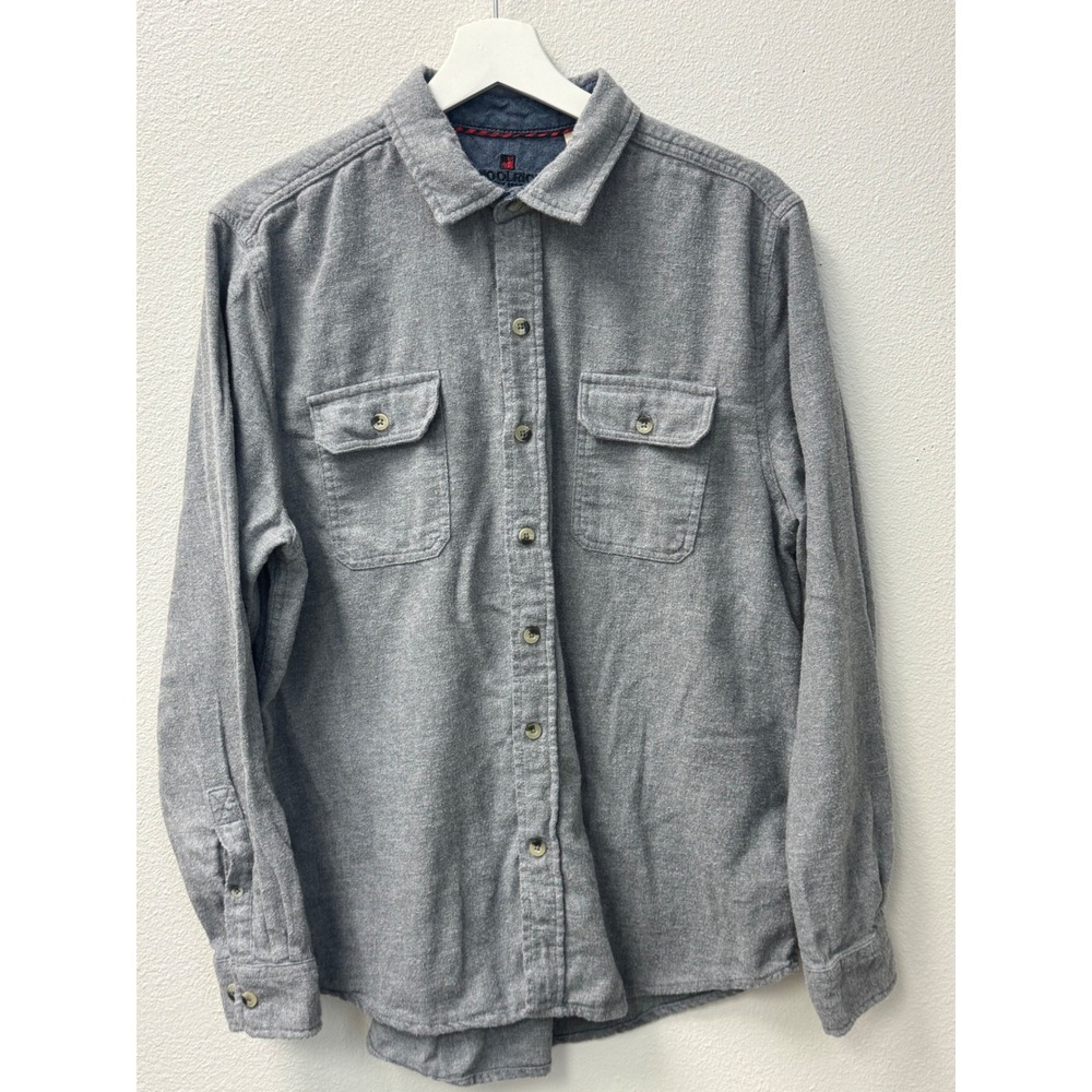 Marc Anthony Flannel Shirt Gray Button Up Long Sleeve Cotton Blend Mens‎ Medium